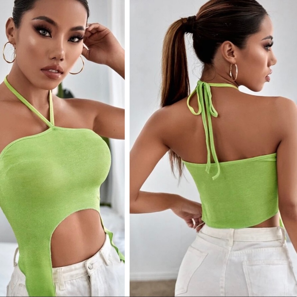 SHEIN Asymmetrical Hem Halter Top